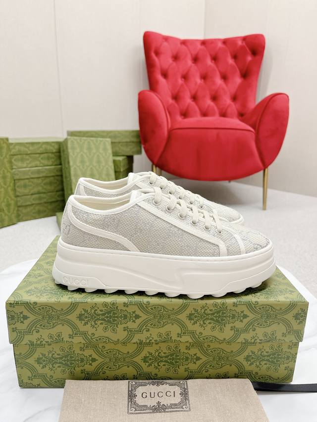 Orange Factory Price P Gucci Classic Embroidered Gg Low-Top Monogram Thick-Soled