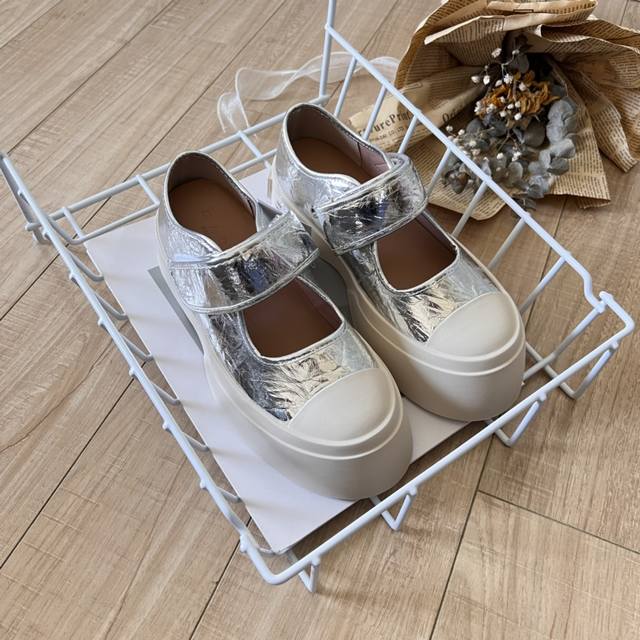 Orange Factory Price P Marni Velcro Thick-Soled Casual Shoes Big-Toed Shoes Mary