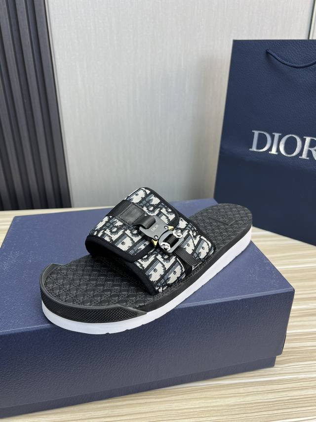 Factory P Price Dior. Men's Exclusive Counter Release Cool Slippers, Imported Br