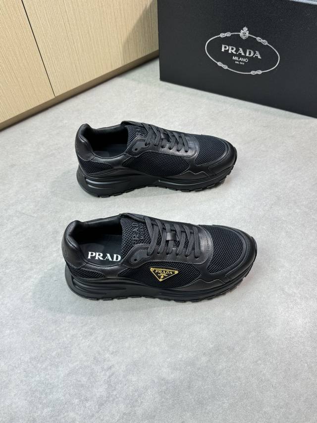 Prada - High-End Quality Original Casual Sneakers - Upper: Napa Calf Leather, Br