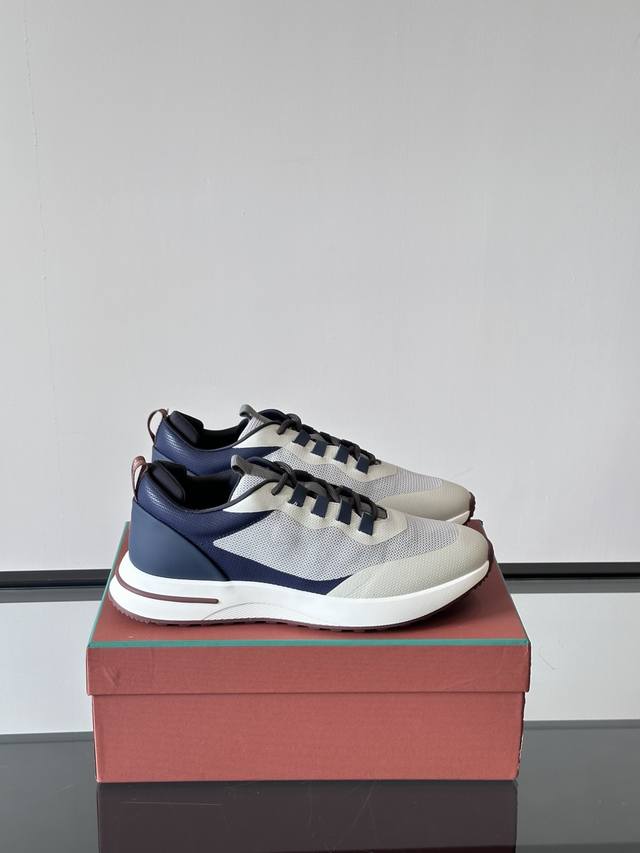 Loro Piana Classic Running Shoes, Men's Lace-Up Casual Shoes, High-Quality Light