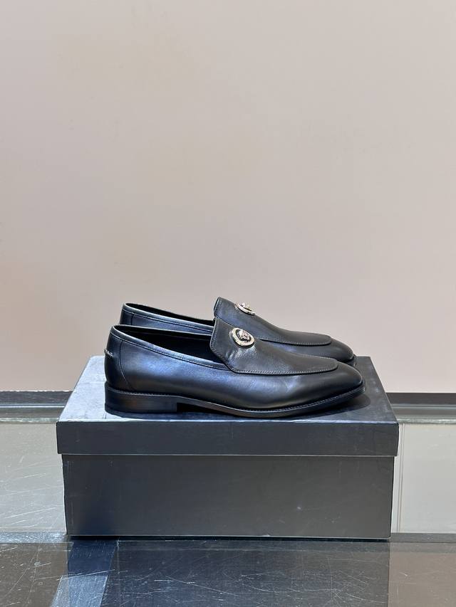 Versace High-End Genuine Leather Sole Classic Men's Business Leather Shoes, Impo
