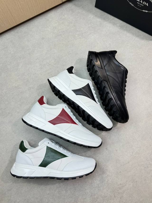 Prada - Premium Quality Original Casual Sneakers - Upper: Imported Napa Calf Lea