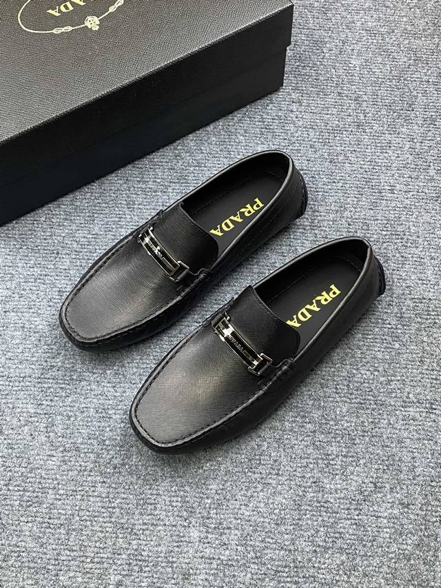 Prada Men's Bean-Shaped Shoes, Imported From The Official Store, Made With Premi