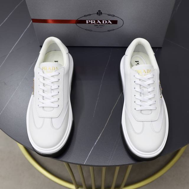 Prada - High-End Quality, Original Order - Upper: Imported Napa Calf Leather, Br