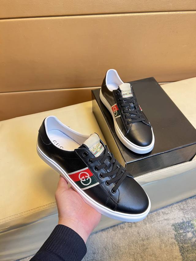 Exclusive Debut: Gucci Unique Modern-Style Sneakers. Casual Loafers Made From Ge