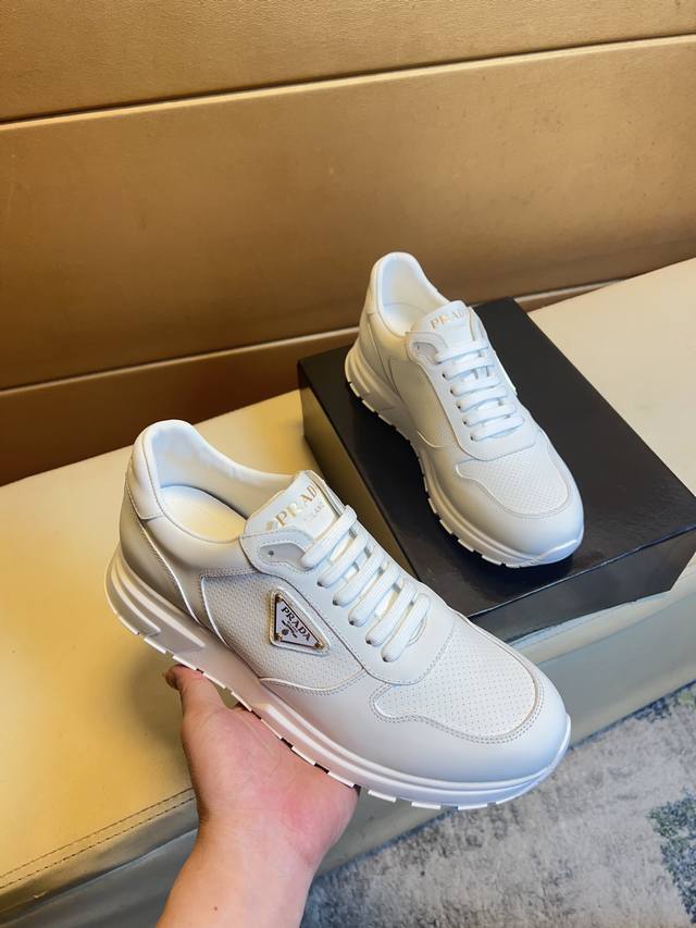 High-Quality Cowhide Prada Men's Shoes, Hong Kong Official Website Latest Releas