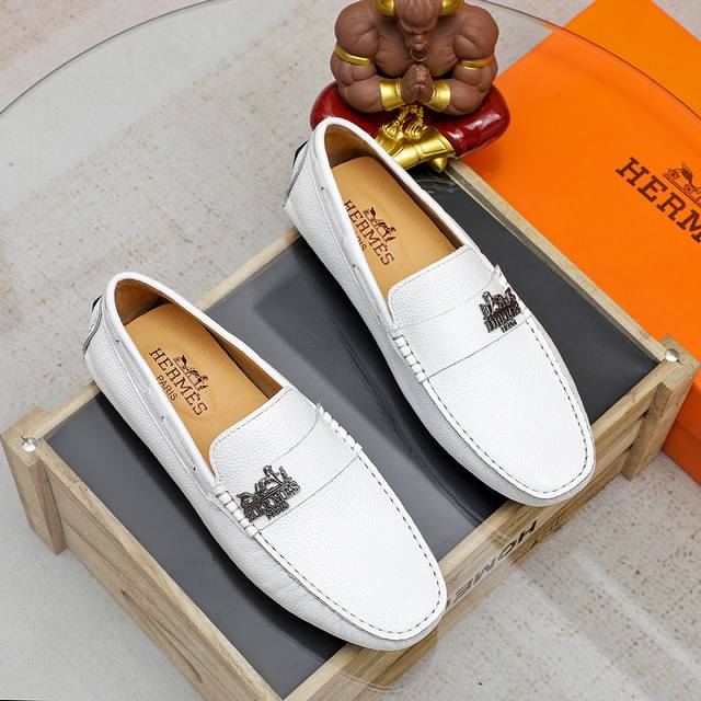 Factory P Price Hermes Herm S Counter-Matching Classic Slip-On Shoes 1:1 Molded