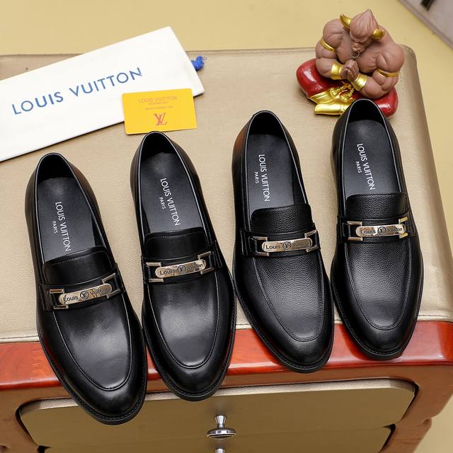 Factory Price Louis Vuitton Lv High-End Business Formal Leather Shoes!! Elegant