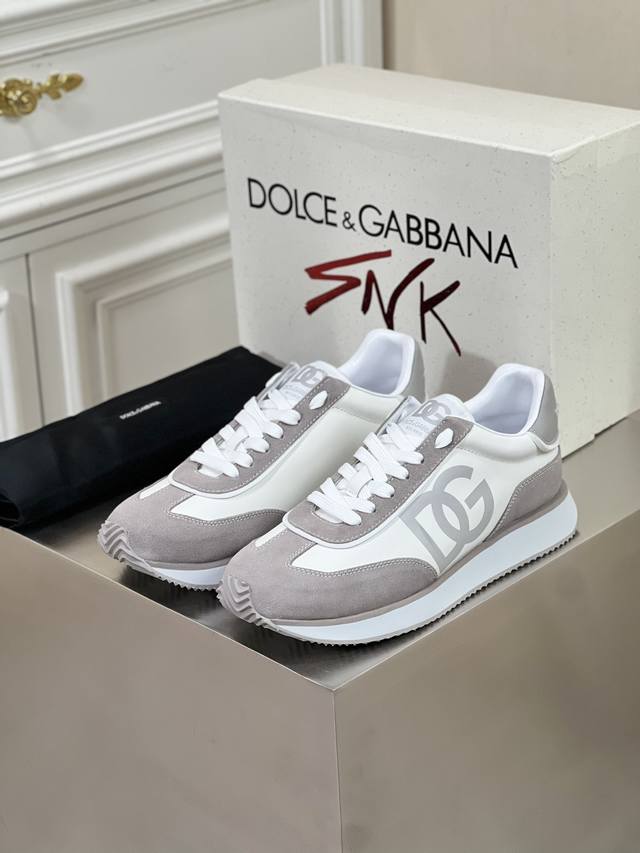 New Arrival Dolce&G*_Dg Early Spring New Men's Lace-Up Leather Casual Sneakers.