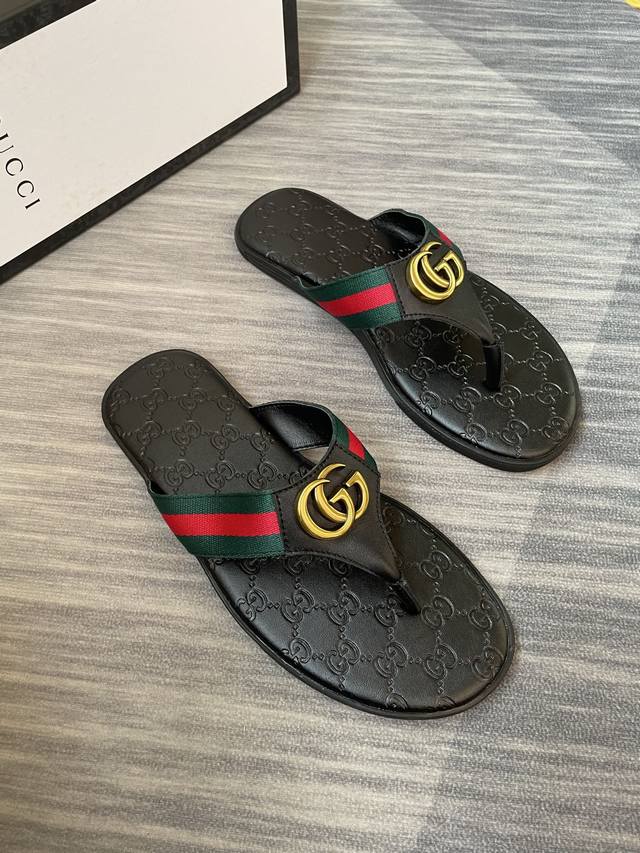 Gucci New Men's Sandals, High-End Premium Quality, Elegant And Stylish With Supe