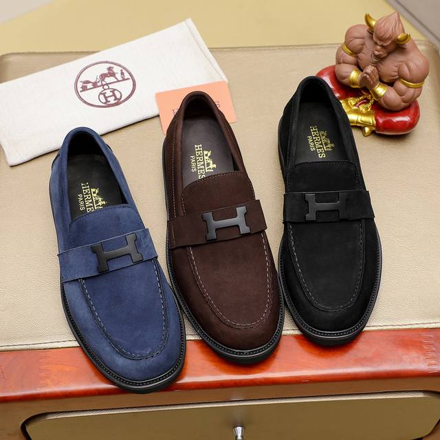 Factory P-Price Herm S New Model Leather Shoes Official Version Replica. The Sho