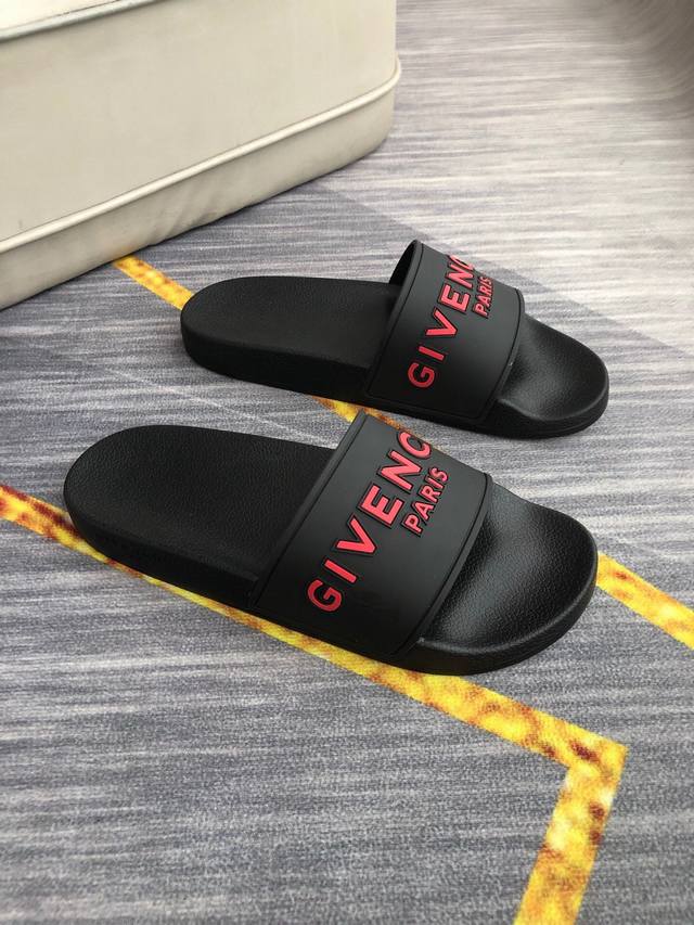 Givenchy Couple's Casual Slippers - Upper: Imported Drip-Coated Film, Brand Lett