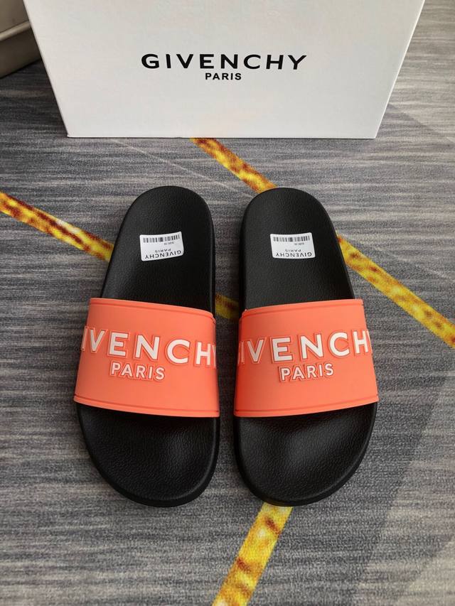 Givenchy Couple's Casual Slippers, Imported Drip-Coated Leather Upper With Brand