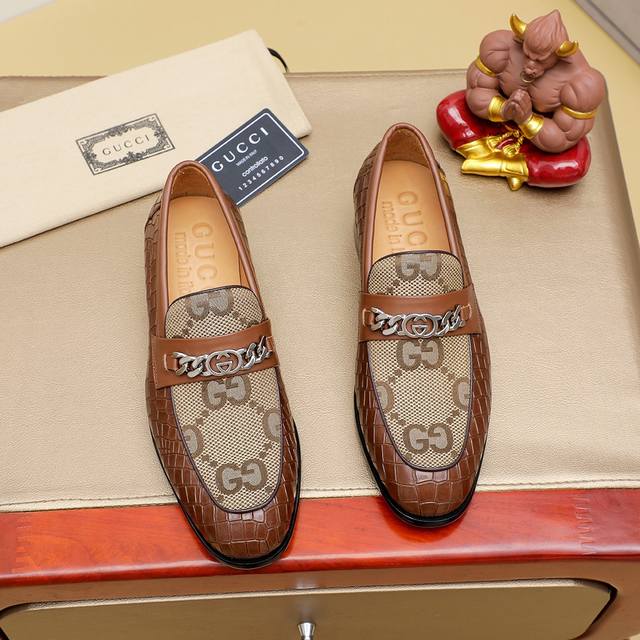 Factory P Price Gucci Official Website Men's Formal Leather Shoes Updated Hong K