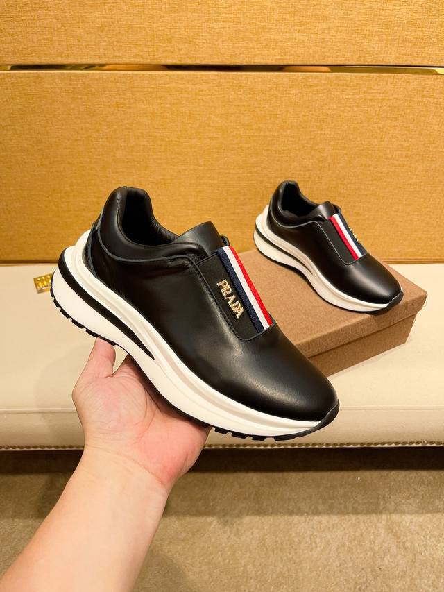 Factory P Price Prada New Men's Genuine Leather Sports Shoes, The Highest Versio