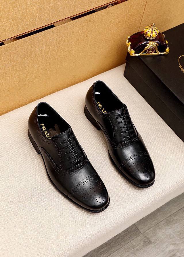 Product Trademark: Prada Business Leather Shoes Standard Sizes: 38-44, Custom Si