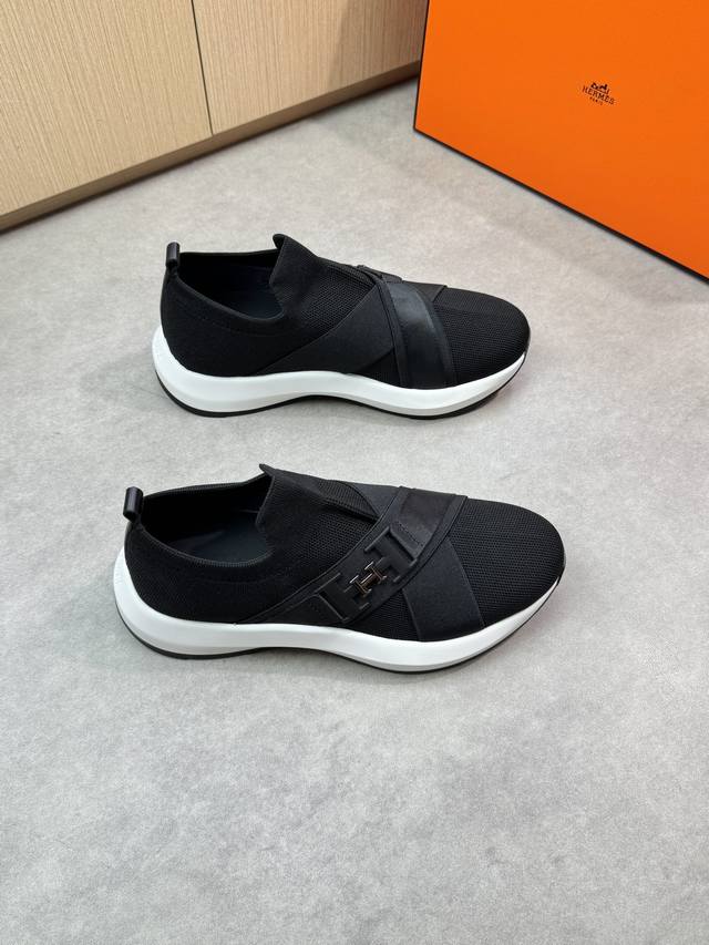 Herm S - High-End Quality Casual Sneakers - Upper: Imported Knitted Fabric, Bran