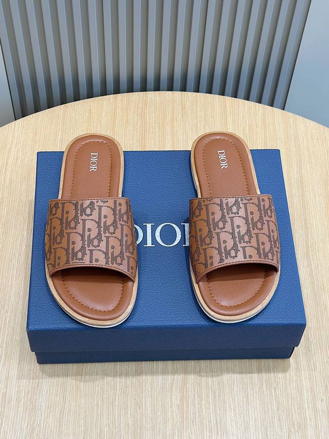 Factory P-Price Dior Alias Men's Genuine Leather Slippers This Alias Sandal Is A