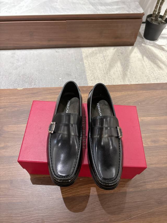 Ferragamo Men's Premium Casual Leather Shoes, Top-Quality Craftsmanship, Importe