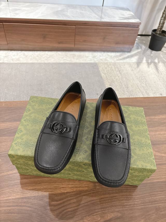 Gucci Men's Premium Bean-Shaped Shoes, Top-Quality, Imported Cowhide Upper, Wate