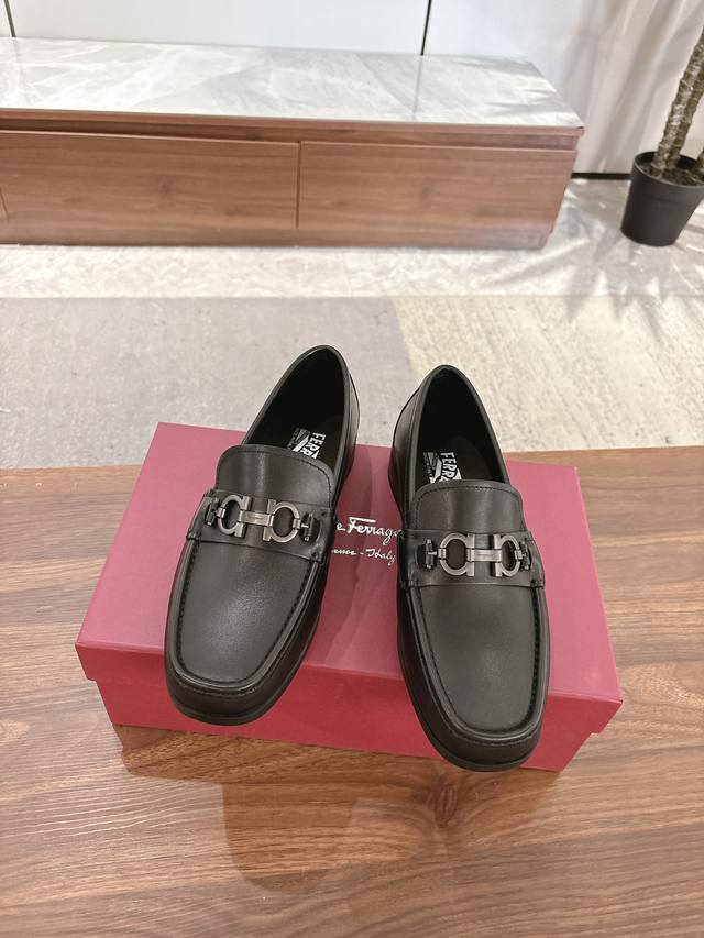 Ferragamo Men's Premium Casual Leather Shoes, Top-Quality, Imported Cowhide Uppe