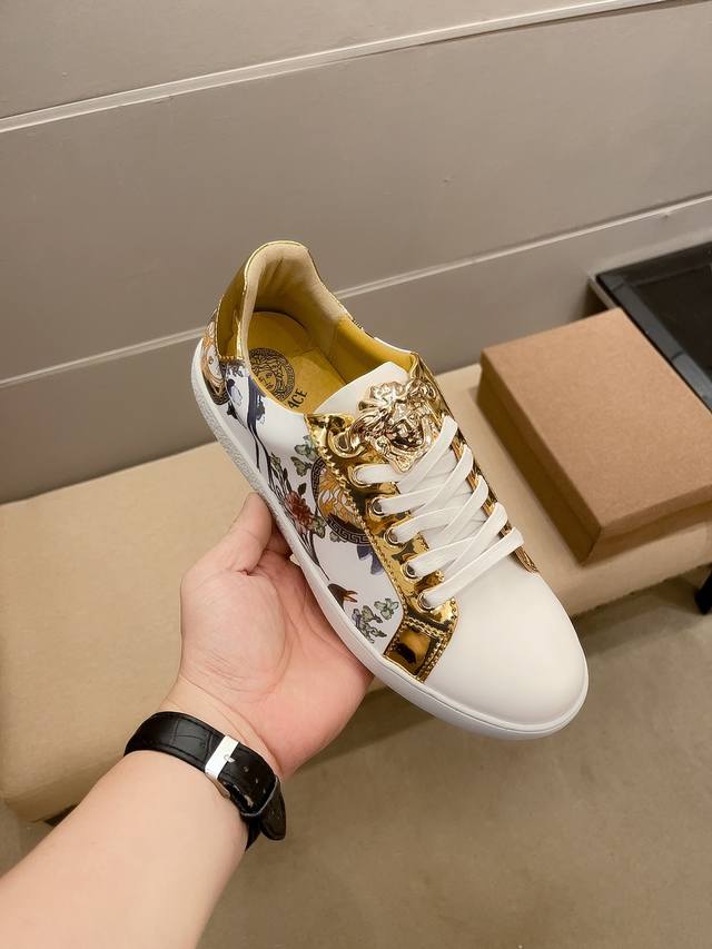 Authentic Price Verace Official New Arrival Versace Men's All-Season Casual Shoe