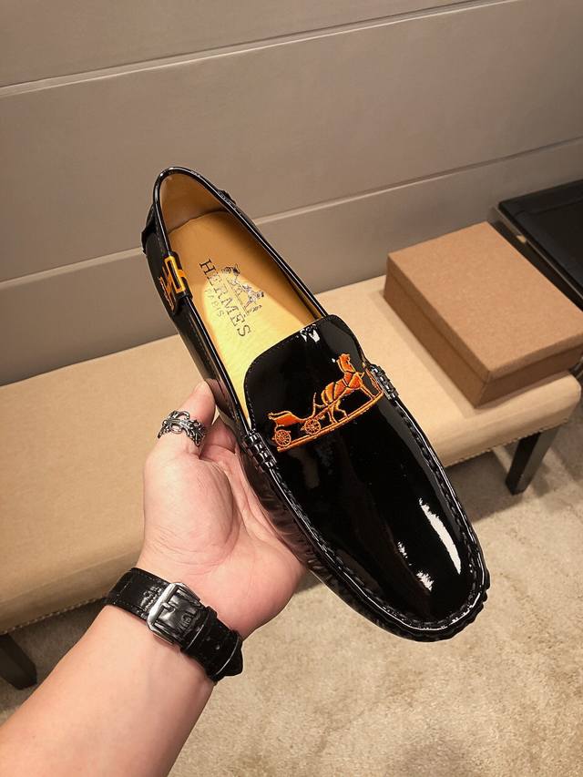 Herm S Official Flagship Store Fashionable Business Casual Bean Shoes Upper Made