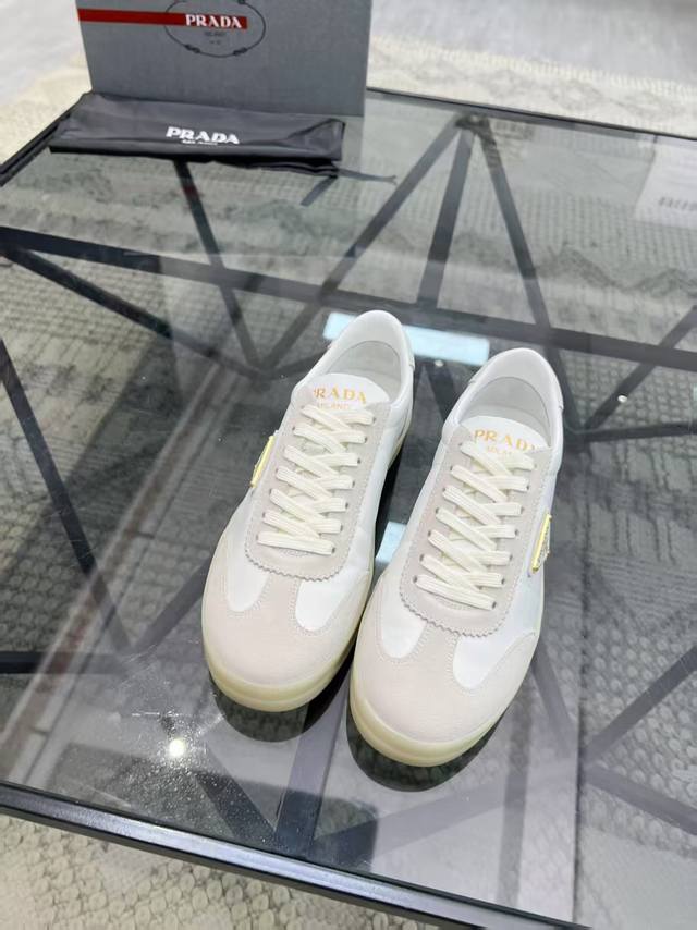 38-45 Prada New Arrival Men's Genuine Leather Sports Shoes, The Highest Version