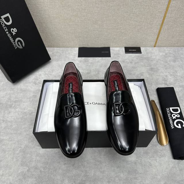 D&G Dolce&Gabbana Men's Formal Shoes, Official Price Rmb 900, Men's Loafer Leath