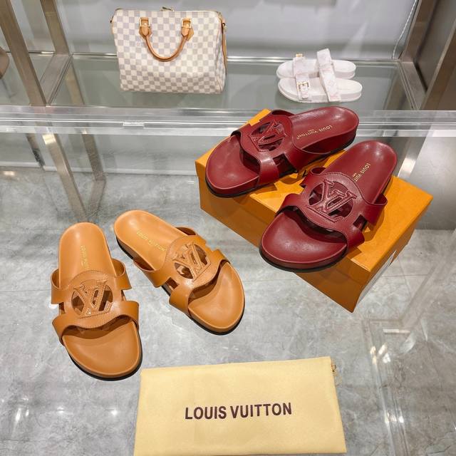 Louis Vuitton Spring/Summer New Arrival Slippers 1:1 High-End Customization, Lig
