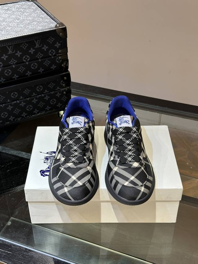 Burberry Ss Men's Classic Low-Top Checkered Canvas Sneakers, Reimagined With Vin