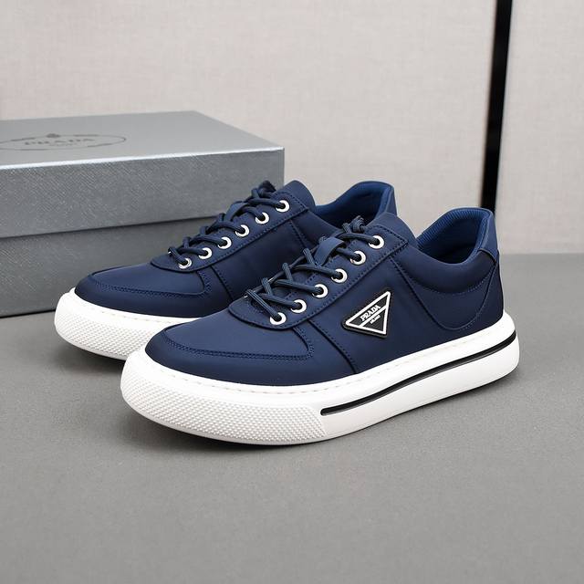 Prada Breathable Lace-Up Canvas Shoes, Upper Made From Comfortable Breathable Fa