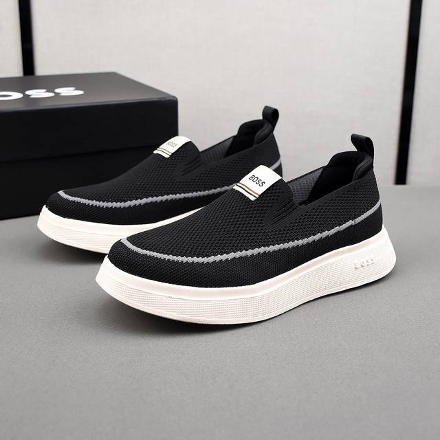 Boss Breathable Summer Flyknit Sneakers, Entire Shoe Made From Flyknit Fabric, L