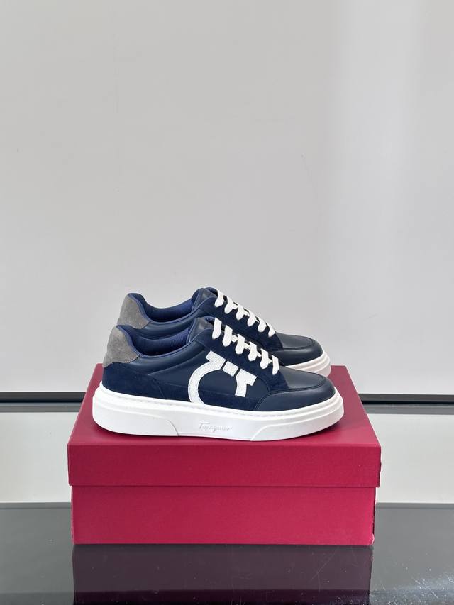 Ferragam* Ferragamo New Men's Patchwork Casual Sneakers, This Low-Top Casual Sho