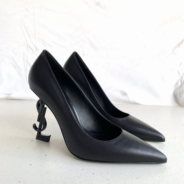 P Direct Sales P Saint Laurent Ysl Yangshulin Classic Letter Heel High-Heel Shoe