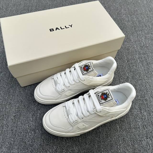 Bally New Men's Leather Patchwork Casual Sneakers Light Luxury Fashion Color-Blo