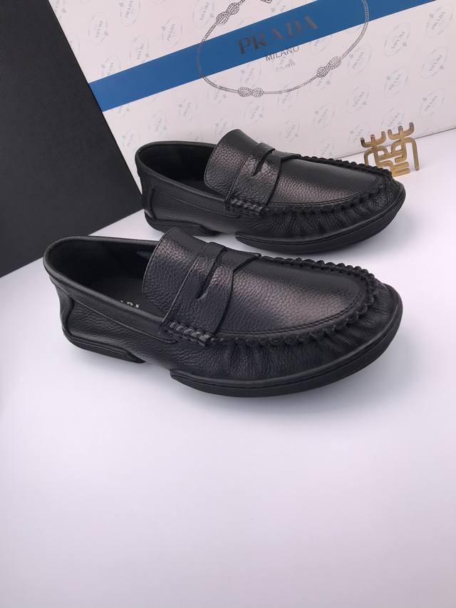 Prad* Top-Grain Cowhide, Soft Sole And Upper, Casual Shoes. Premium Top-Grain Co
