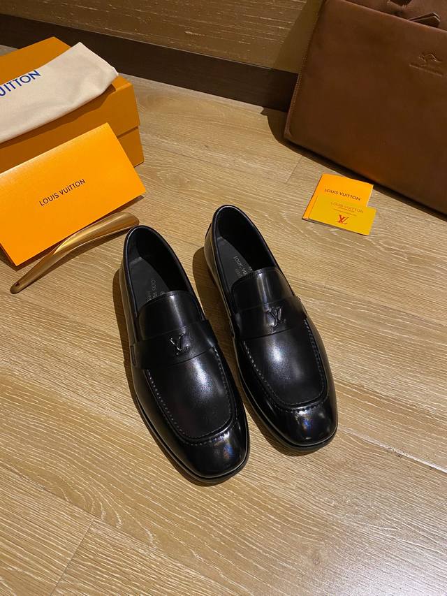 Louis Vuitton Lv New Casual Business Leather Shoes, Imported Cowhide Leather Upp