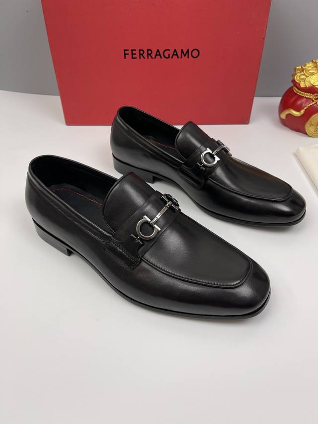 Ferragamo Official Website New Arrival Men's Formal Leather Shoes, 2025 New Mode