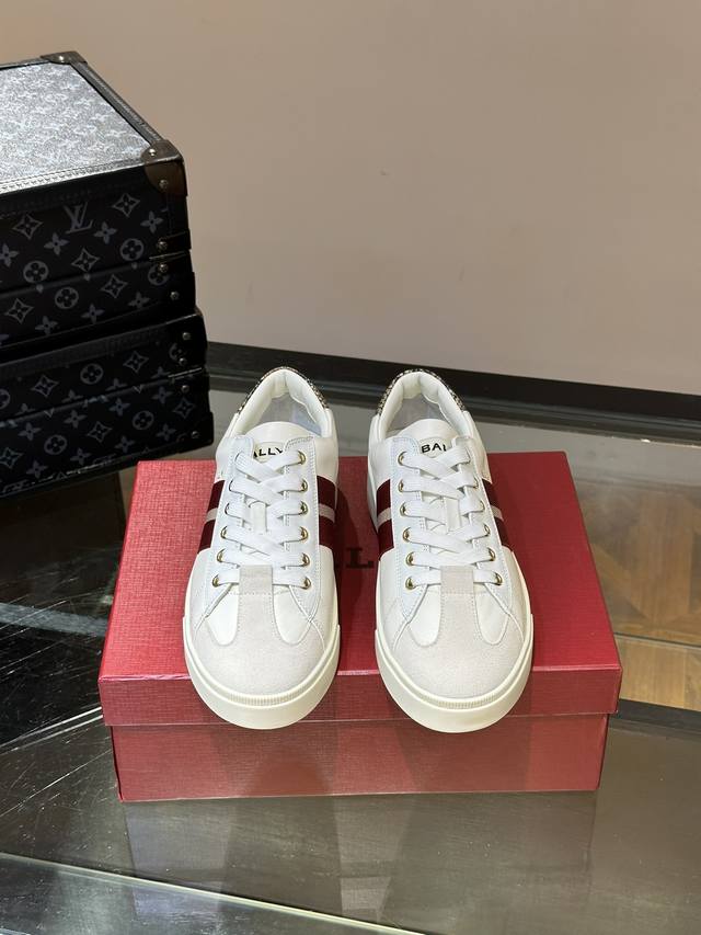 Factory Price Bally New Men's Leather Casual Sports Shoes. These Sports Shoes Fe