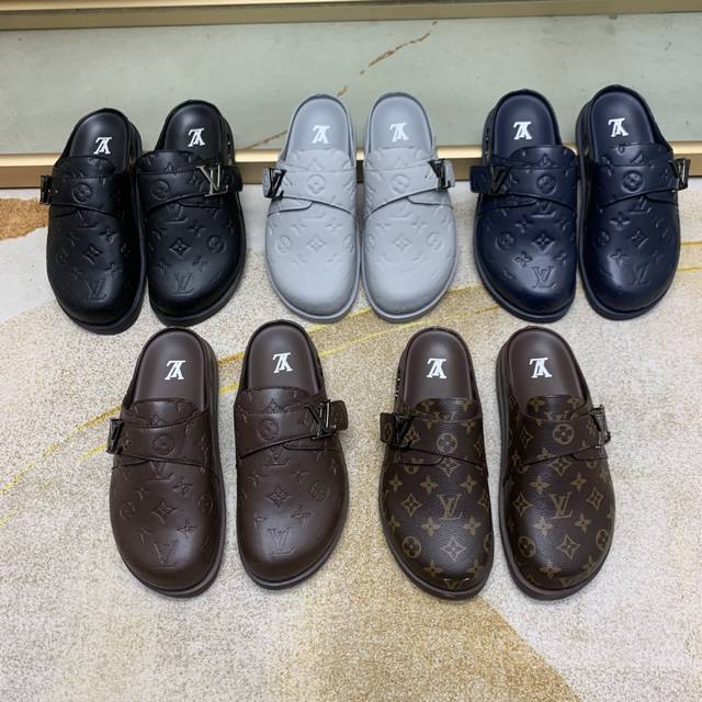 High-Quality Lv 2025 Store-Synchronized New Model, Luxury Men's Slippers, Casual