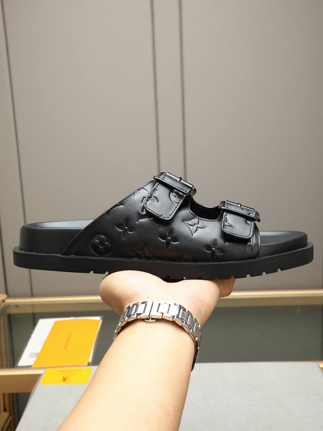 Lv~Donkey Brand Luxury High-End Men's Slippers | Original Materials With Fine Cr