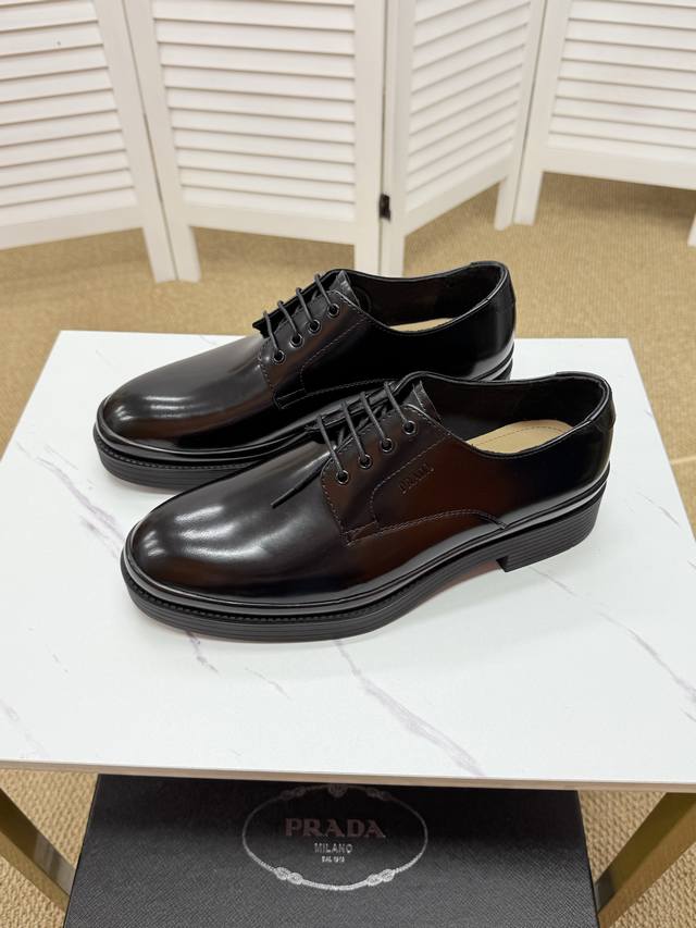Prada - Prada High-End Leather Shoes, Imported Craftsmanship, Genuine Cowhide Le