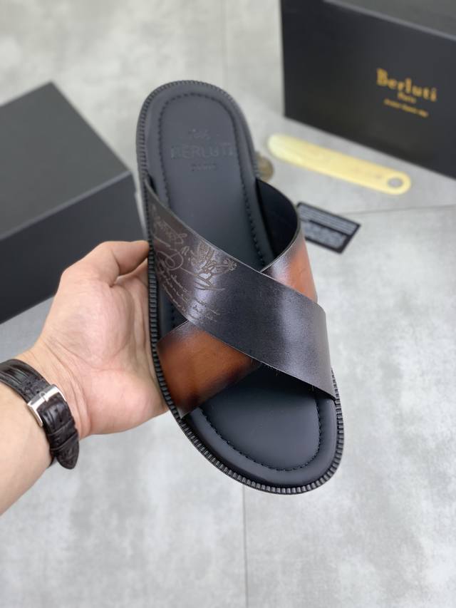 Factory Price P Actual Price High-Quality Berluti New-Style Slippers Made From I