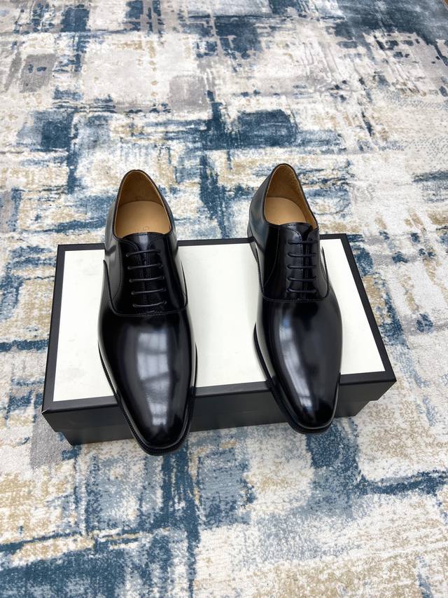 Gucci~Sizes: 38-45 G~Home Official Website New Arrival Men's Formal Leather Shoe