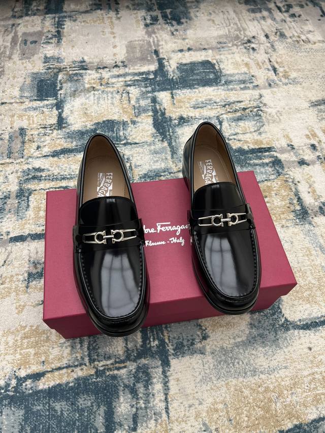 Ferragam~ Size: 38-45 F-Brand New Men's Formal Leather Shoes, Perfect Craftsmans