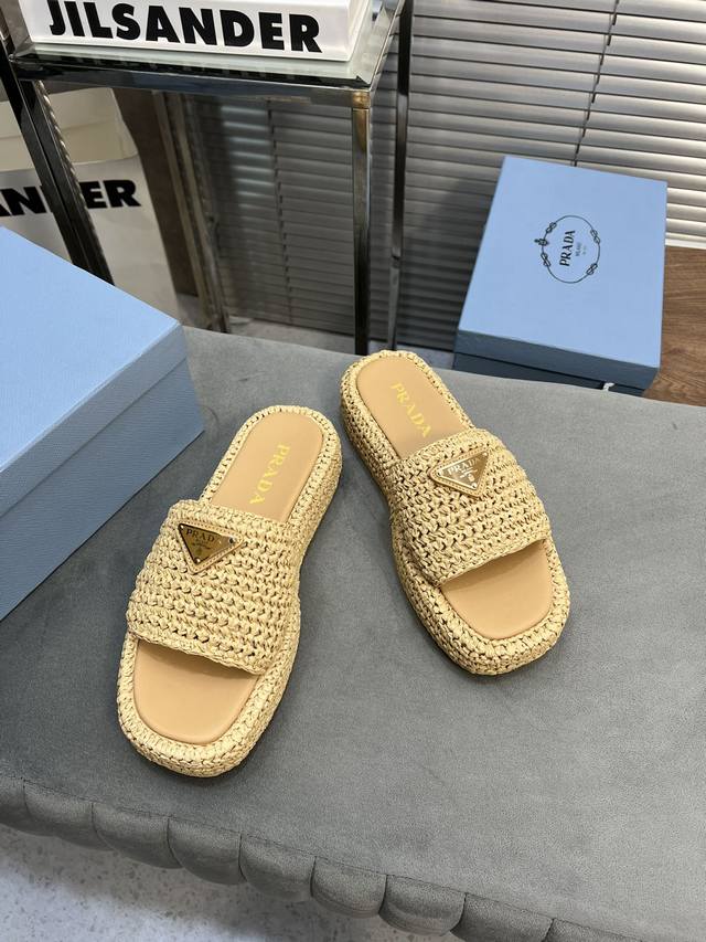 P Direct Sales Women's Shoes Women's Apparel P Direct Sales Prada New Woven Stra
