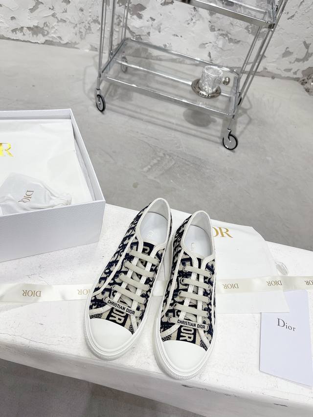 P Direct Sales Women's Shoes Women's Apparel Walk N Dior Embroidered Canvas Flat