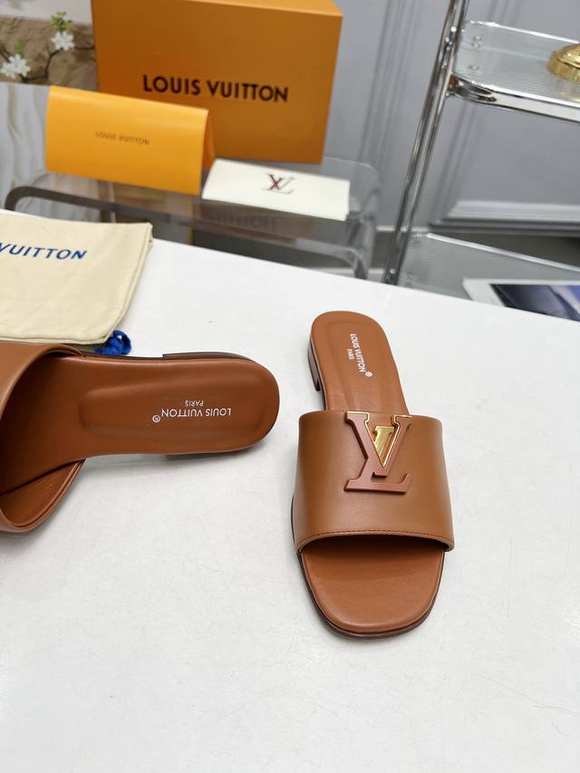 Factory Direct Sales Louis Vuitton Women's New Sandals Lv Sunset Comfort Flat Sa